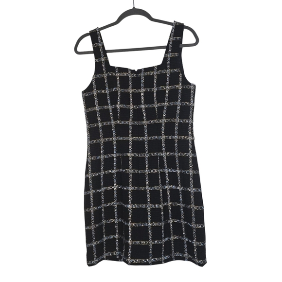 Jason Wu Tweed Mini Dress in Black Blue Gold Checkered windowpane 90s clueless - Picture 3 of 10